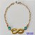 PULSEIRA NO BRUTO PRONTO PARA O BANHO (CX66) - PULSEIRA COM PEDRAS AZUIS E PINGENTE INFINITO COM PALAVRA AMOR - TAMANHO 17CM - PESO 2,2GR - FECHO LAGOSTA - BRU10197 - Imagem 1