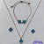 CONJUNTO NO BRUTO PRONTO PARA O BANHO - TIPO VAN CLEEF AZUL (GARGANTILHA, BRINCO E PULSEIRA) PINGENTE 14MM - GARGANTILHA COM CORRENTE VENEZIANA 45CM E FECHO LAGOSTA - BRINCOS DE PINO E PULSEIRA AJUSTÁVEL - PESO TOTAL: 5,8GR - BRU10216 - Imagem 1