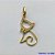 PINGENTE NO BRUTO PRONTO PARA O BANHO  (CX26)- PINGENTE GATINHO CRAVEJADO EM MICROS ZIRCÔNIAS (PX000958) - COMPOSIÇÃO: LATÃO / ZIRCÔNIA - TAMANHO 10X18MM -  PESO TOTAL 0,6GR - BRU10283 - Imagem 1