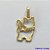 PINGENTE NO BRUTO PRONTO PARA O BANHO (CX26) - PINGENTE GATINHO COM PEDRAS EM ZIRCÔNIAS CRISTAIS (PX000881) - COMPOSIÇÃO: LATÃO / ZIRCÔNIA - TAMANHO 9X15MM -  PESO TOTAL 0,7GR - BRU10285 - Imagem 1