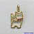 PINGENTE NO BRUTO PRONTO PARA O BANHO(CX26)- PINGENTE GATINHA COM PEDRAS EM ZIRCÔNIAS ROSAS (PX000881 C503) - COMPOSIÇÃO: LATÃO / ZIRCÔNIA - TAMANHO 9X15MM -  PESO TOTAL 0,7GR - BRU10286 - Imagem 1