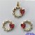 CONJUNTO NO BRUTO PRONTO PARA O BANHO (Cx26)- CONJUNTO SEM CORRENTE (CX001202 C503) - (PINGENTE E BRINCOS) PINGENTE REDOND0 13MM CRAVEJADO EM MICRO ZIRCÔNIAS E PEDRA EM ZIRCÔNIA VERMELHA - PESO TOTAL 3,4GR -  BRU10302 - Imagem 1