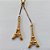 GARGANTILHA NO BRUTO PRONTO PARA O BANHO - COM CORRENTE VENEZIANA DE 45CM + EXTENSOR - " TIPO GRAVATINHA " AJUSTÁVEL - COM DOIS PINGENTES TORRE EIFFEL 15X32MM (E1166) - PESO TOTAL 4GR - BRU10319 - Imagem 2