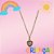 GARGANTILHA NO BRUTO PRONTO PARA O BANHO (CX26) - GARGANTILHA INFANTIL CORRENTE CADEADO 35CM + EXTENSOR  - PINGENTE CORAÇÃO CRAVEJADO EM MICROS ZIRCÔNIAS COLORIDAS 8X8MM (PX000222) - COMPOSIÇÃO: LATÃO / ZIRCÔNIA - PESO TOTAL: 2,3GR - BRU10372 - Imagem 1
