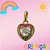 GARGANTILHA NO BRUTO PRONTO PARA O BANHO (CX26) - GARGANTILHA INFANTIL CORRENTE CADEADO 35CM + EXTENSOR  - PINGENTE CORAÇÃO CRAVEJADO EM MICROS ZIRCÔNIAS COLORIDAS 8X8MM (PX000222) - COMPOSIÇÃO: LATÃO / ZIRCÔNIA - PESO TOTAL: 2,3GR - BRU10372 - Imagem 2