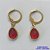 BRINCO NO BRUTO PRONTO BANHO - BRINCO COM PINGENTE EM ZIRCÔNIA VERMELHO 7X9MM - ARGOLINHA DE PRESSÃO (TRANQUETA) - PESO TOTAL 1,8GR - BRU10443 - Imagem 1