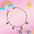 PULSEIRA NO BRUTO PRONTO PARA O BANHO(CX66)- PULSEIRA INFANTIL COM PINGENTES QUADRADOS ROSAS - TAMANHO 12CM + EXTENSOR - PESO 1,4GR - FECHO REDONDO - BRU10473 - Imagem 1