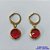 BRINCO NO BRUTO PRONTO BANHO - BRINCO COM PINGENTE EM ZIRCÔNIA VERMELHO - ARGOLINHA DE PRESSÃO (TRANQUETA) TAMANHO 10X10MM - PESO TOTAL 2,2GR - BRU10479 - Imagem 1