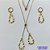 CONJUNTO NO BRUTO PRONTO PARA O BANHO - COM CORRENTE VENEZIANA DE 45CM + EXTENSOR - " TIPO GRAVATINHA " AJUSTÁVEL - PINGENTES GOTA VAZADA MARTELADA (E3192) 13X24MM - BRINCOS ARGOLINHAS DE PRESSÃO - PESO TOTAL 5GR - BRU10493 - Imagem 1