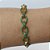 PULSEIRA (BRACELETE) NO BRUTO PRONTO PARA O BANHO(CX126) - DETALHES VAZADOS COM  ZIRCÔNIAS VERDES- PESO TOTAL 14.3GR - BRU10687 - Imagem 1