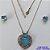 CONJUNTO NO BRUTO PRONTO PARA O BANHO - (CX64) CONJUNTO COM CORRENTE VENEZIANA 45CM - PINGENTE ZIRCÔNIA AZUL COM BASE CRAVEJADA COM MICRO ZIRCÔNIAS CRISTAIS E BRINCOS DE PINO COM ZIRCÔNIA - COMPOSIÇÃO: LATÃO E ZIRCÔNIA - PESO TOTAL 14GR -  BRU10885 - Imagem 1