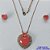 CONJUNTO NO BRUTO PRONTO PARA O BANHO - (CX64) CONJUNTO COM CORRENTE VENEZIANA 45CM - PINGENTE ZIRCÔNIA VERMELHA COM BASE CRAVEJADA COM MICRO ZIRCÔNIAS CRISTAIS E BRINCOS DE PINO COM ZIRCÔNIA - COMPOSIÇÃO: LATÃO E ZIRCÔNIA - PESO TOTAL 14GR -  BRU10888 - Imagem 1