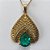 CONJUNTO NO BRUTO PRONTO PARA O BANHO(TTUU) -  COM CORRENTE VENEZIANA 45CM - PINGENTE VAZADO COM ZIRCÔNIA VERDE E BASE CRAVEJADA COM MICRO ZIRCÔNIAS CRISTAIS E BRINCOS DE PINO COM ZIRCÔNIA - COMPOSIÇÃO: LATÃO E ZIRCÔNIA - PESO TOTAL 11,7GR - BRU11201 - Imagem 2