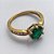 ANEL NO BRUTO PRONTO PARA O BANHO - ANEL CRAVEJADO COM MICROS ZIRCÔNIAS CRISTAIS E PEDRA EM ZIRCÔNIA VERDE (AX000004 C129) - COMPOSIÇÃO LATÃO / ZIRCÔNIA - PESO MÉDIO 2.4GR - ANEL000357 - Imagem 2
