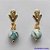 BRINCO FOLHEADO A OURO - BANHADO COM 5 MILESIMO+VERNIZ DIAMOND - BRINCO COM PINO E PINGENTE EM PORCELANA - TAMANHO 8MM - OURO006 - Imagem 1