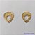 ACESSÓRIO FOLHEADO A OURO - BANHADO COM 5 MILESIMO+VERNIZ DIAMOND - BASE PARA BRINCO COM PINO FORMATO GOTA MARTELADA VAZADA - TAMANHO 13X15MM  - VENDIDA POR PAR - OURO015 - Imagem 1