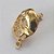 ACESSÓRIO FOLHEADO A OURO (BAIXA FUSÃO) - BANHADO COM 5 MILESIMO+VERNIZ DIAMOND - BASE PARA BRINCO COM PINO DETALHES VAZADOS - TAMANHO 16X25MM  - VENDIDA POR PAR - OURO016 - Imagem 2