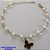 PULSEIRA NO BRUTO PRONTO PARA O BANHO - PULSEIRA TODA EM PÉROLA CORAÇÃO E PINGENTE BORBOLETA TIPO VAN CLEEF PRETA EM RESINA 10MM - TAMANHO 18CM + EXTENSOR - PESO: 4GR - BRU12581 - Imagem 1