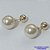 BRINCO FOLHEADO A OURO - BANHADO COM 5 MILÉSIMOS + VERNIZ DIAMOND - (BR2210D) BRINCO DE PINO COM PÉROLA  - TAMANHO 12MM - OURO029 - Imagem 1