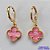 BRINCO FOLHEADO A OURO - BANHADO COM 5 MILÉSIMOS + VERNIZ DIAMOND - BRINCO TIPO VAN CLEEF 10MM ROSA - OURO038 - Imagem 1