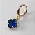 BRINCO FOLHEADO A OURO - BANHADO COM 5 MILÉSIMOS + VERNIZ DIAMOND - BRINCO TIPO VAN CLEEF 10MM AZUL ESCURO EM VIDRO  - OURO041 - Imagem 2
