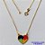 GARGANTILHA FOLHEADA A OURO - BANHADO COM 5 MILÉSIMOS + VERNIZ DIAMOND - CORRENTE VENEZIANA 45CM E PINGENTE CORAÇÃO AUTISTO 13X16MM - FECHO REDONDO - OURO042 - Imagem 1
