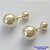 BRINCO FOLHEADO A OURO - BANHADO COM 5 MILÉSIMOS + VERNIZ DIAMOND - BRINCO DE PINO COM 2 PÉROLAS - OURO046 - Imagem 1