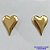BRINCO FOLHEADO A OURO - BANHADO COM 5 MILÉSIMOS + VERNIZ DIAMOND - BRINCO DE PINO CORAÇÃO 14X19MM - OURO047 - Imagem 1