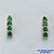 BRINCO FOLHEADO A OURO - BANHADO COM 5 MILÉSIMOS + VERNIZ DIAMOND - BRINCO DE PINO COM ZIRCÔNIAS VERDES 5X17MM - OURO049 - Imagem 1