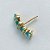 BRINCO FOLHEADO A OURO - BANHADO COM 5 MILÉSIMOS + VERNIZ DIAMOND - BRINCO DE PINO COM ZIRCÔNIAS AZUL 5X17MM - OURO050 - Imagem 2