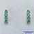 BRINCO FOLHEADO A OURO - BANHADO COM 5 MILÉSIMOS + VERNIZ DIAMOND - BRINCO DE PINO COM ZIRCÔNIAS AZUL 5X17MM - OURO050 - Imagem 1