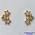 BRINCO FOLHEADO A OURO - BANHADO COM 5 MILÉSIMOS + VERNIZ DIAMOND - BRINCO DE PINO COM 3 ESTRELAS VAZADAS 9X14MM - OURO051 - Imagem 1