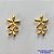 BRINCO FOLHEADO A OURO - BANHADO COM 5 MILÉSIMOS + VERNIZ DIAMOND - BRINCO DE PINO COM DUAS FLORES 10X15MM - OURO054 - Imagem 1