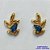BRINCO NO BRUTO PRONTO BANHO (CX27) - BRINCO DE PINO FOLHAS COM ZIRCÔNIA AZUL (BX001658 C001) - TAMANHO 10X16MM - PESO TOTAL 2GR - BRU12887 - Imagem 1