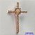 PINGENTE NO BRUTO PRONTO PARA O BANHO (CX37) - PINGENTE CRUCIFIXO CRAVEJADO EM MICROS ZIRCÔNIAS CRISTAIS E ZIRCÔNIA BEGE -  COMPOSIÇÃO: LATÃO / ZIRCÔNIA - TAMANHO 23X37MM - PESO TOTAL 2,8GR - BRU13022 - Imagem 1