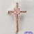 PINGENTE NO BRUTO PRONTO PARA O BANHO (CX37) - PINGENTE CRUCIFIXO CRAVEJADO EM MICROS ZIRCÔNIAS CRISTAIS E ZIRCÔNIA ROSA -  COMPOSIÇÃO: LATÃO / ZIRCÔNIA - TAMANHO 23X37MM - PESO TOTAL 2,8GR - BRU13026 - Imagem 1