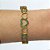 PULSEIRA (BRACELETE) NO BRUTO PRONTO PARA O BANHO (CX40) - CORAÇÕES VAZADOS COM ZIRCÔNIAS VERDES - PESO TOTAL 10GR - BRU13106 - Imagem 1