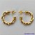 BRINCO FOLHEADO A OURO - BANHADO COM 5 MILÉSIMOS + VERNIZ DIAMOND - (ARD6508) BRINCO DE ARGOLA TORCIDA 2,5X18MM - OURO057 - Imagem 1