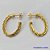 BRINCO FOLHEADO A OURO - BANHADO COM 5 MILÉSIMOS + VERNIZ DIAMOND - (ARD6514) BRINCO ARGOLA TORCIDA 1X27MM - OURO061 - Imagem 1