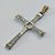 PINGENTE NO BRUTO PRONTO PARA O BANHO(CX41)- (MAD) PINGENTE CRUCIFIXO COM MICRO ZIRCÔNIAS CRISTAIS 27x42MM PESO 2.1GR - BRU13119 - Imagem 2