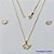 CONJUNTO FOLHEADO A OURO - BANHADO COM 5 MILÉSIMOS + VERNIZ DIAMOND - CONJUNTO INFANTIL COM CORRENTE VENEZIANA 40CM E BRINCOS DE PINO COM PINGENTES DE BALEIA - OURO068 - Imagem 1