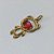 PINGENTE NO BRUTO PRONTO PARA O BANHO (CX43) - (PX001515 C503) PINGENTE URSO VAZADO COM ZIRCÔNIA VERMELHA 14X24MM - COMPOSIÇÃO: LATÃO / ZIRCÔNIA - PESO TOTAL 1,8GR - BRU13155 - Imagem 2