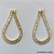 BRINCO FOLHEADO A OURO - BANHADO COM 5 MILÉSIMOS + VERNIZ DIAMOND - (BRJ3408) BRINCO DE PINO COM PINGENTE TIPO GOTA TODO EM ZIRCÔNIA 40MM - OURO069 - Imagem 1