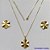 CONJUNTO FOLHEADO A OURO - BANHADO COM 5 MILÉSIMOS + VERNIZ DIAMOND - (CJA809) CONJUNTO COM CORRENTE VENEZIANA 45CM E PINGENTES MARTELADOS 18MM - FECHO LAGOSTA OURO072 - Imagem 1