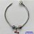 PULSEIRA EM AÇO INOXIDÁVEL(CX35)- PULSEIRA TIPO PANDORA COM FECHO REDONDO E COM DOIS BERLOQUES REDONDOS E UM BERLOQUE ALTERES COM CORAÇÃO - TAMANHO 20CM - COMPOSIÇÃO: AÇO INOXIDÁVEL - AÇO1151 - Imagem 1