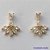 BRINCO FOLHEADO A OURO - BANHADO COM 5 MILÉSIMOS + VERNIZ DIAMOND - (BR183) BRINCO DE PINO COM PINGENTE FLOR CRAVEJADO EM ZIRCÔNIAS 17MM - OURO078 - Imagem 1