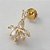 BRINCO FOLHEADO A OURO - BANHADO COM 5 MILÉSIMOS + VERNIZ DIAMOND - (BR183) BRINCO DE PINO COM PINGENTE FLOR CRAVEJADO EM ZIRCÔNIAS 17MM - OURO078 - Imagem 2