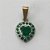 PINGENTE NO BRUTO PRONTO PARA O BANHO(CX48) - PINGENTE DE CORAÇÃO CRAVEJADO COM MICROS ZIRCÔNIAS VERDE ESMERALDA E ZIRCÔNIA NO CENTRO - (ALTA FUSÃO) TAMANHO 14MM - PESO 0,3GR (MAD) - BRU13177 - Imagem 2