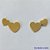 BRINCO FOLHEADO A OURO - BANHADO COM 5 MILÉSIMOS + VERNIZ DIAMOND - (BRJ3061) BRINCO DE PINO COM DOIS CORAÇÕES 10X18MM - OURO080 - Imagem 1