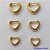 BRINCO FOLHEADO A OURO - BANHADO COM 5 MILÉSIMOS + VERNIZ DIAMOND - (ARJ1094) BRINCO DE TRIO ARGOLA CORAÇÃO 11/13/15MM - OURO086 - Imagem 1